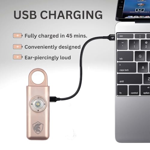 Personal Safety Alarm Rechargeable (Rose Gold) - color: Rose Gold