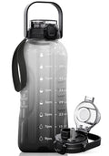 AQUAFIT 64 oz Water Bottle with Handle, 2in1 Lid - color: Midnight Gray