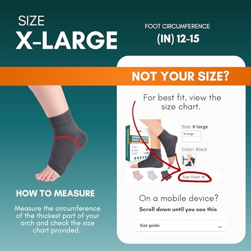 Ankle Brace Socks - Ankle Compression Sleeve - Foot Brace for Women & Men - color: Solid Gray, size: X-Large