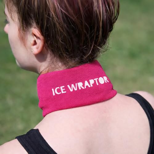 ICE WRAPTOR Cooling Bandana Neck Wrap, Pink+6 Reusable Ice Packs, Snap - size: Pink Wrap + 6 Inserts