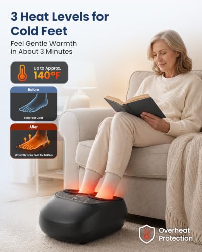 FSA Eligible Shiatsu Foot Massager with Heat,2026 Upgrade Pause Function