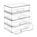 Vtopmart Clear Stackable Storage Drawers, 4 Pack Wide Plastic Organizers - style: Wide-4pack-Clear