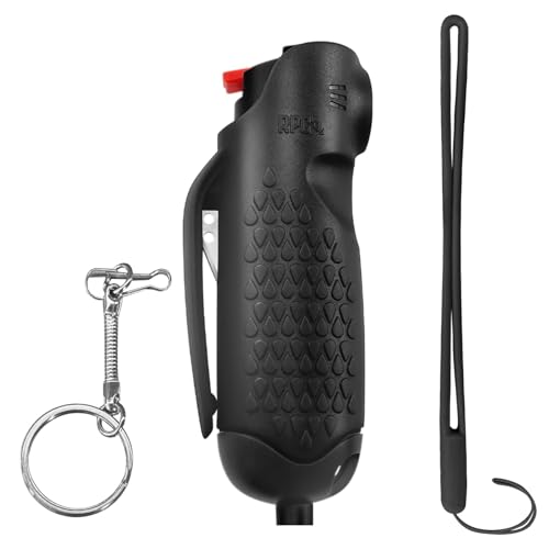 Pepper Spray, Self Defense OC Pepper Spray Keychain, 12 ft Range, 0.5 fl oz - color: Ninja Black