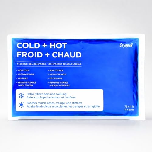 Cryopak Hot or Cold Packs - Flexible Gel Ice Packs for Injuries Reusable Microwavable and Non-Toxic (7.5 x 11) - size: Large