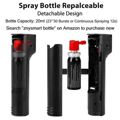 3-in-1 Pepper Spray Personal Alarm, 0.5oz 12ft UV Marking Dye Gel, 140dB Siren Red Strobe, Quick Accurate Aiming, Rechargeable Self Defense Safety Keychain, Refill Cartridge, Women Men College Student - color: Black