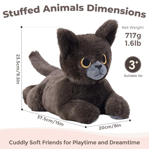 Microwavable Black Cat Stuffed Animals, Heatable & Coolable Plush Toys - style: Cat