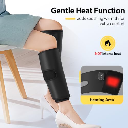 Comfytemp Cordless Air Compression Calf Massager with Heat (Fit 13"~18")