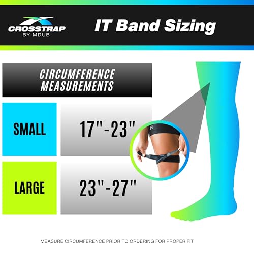 IT Band Strap - Thigh Compression Wrap, Iliotibial Band Syndrome Brace, Thigh Compression Sleeve for Men & Women, Hamstring Brace, Support & Stabilize Knee, Comfort Bracing (Large) - size: Large