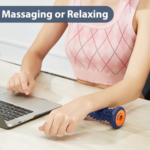 BESKAR Foot Massage Roller Navy Blue & Massage Lacrosse Ball Purple
