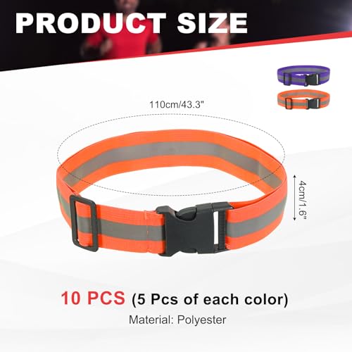 Reflective Safety Belt Adjustable - color: Fluorescent Orange/Purple