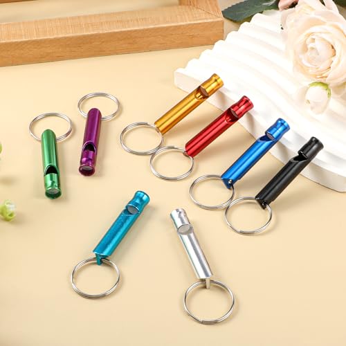 200Pcs Emergency Whistles with Keychains, Aluminum Extra Loud Survival Whistle, Whistle Bulk for Camping Hiking Hunting Boating Training Outdoor Sports, Multicolor - style: 200pcs
