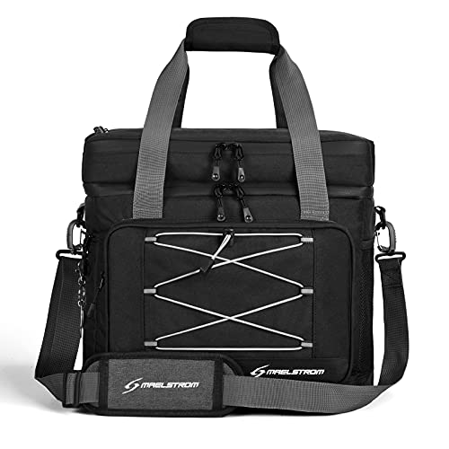 Maelstrom 24/30/60 Can Soft Cooler Bag, Double Deck Portable Ice Chest - color: Black, size: 60 Can