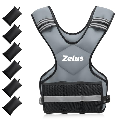 ZELUS Weighted Vest for Men Women,Adjustable 4-32lb Vest, Removable Weights - color: Gray, size: 20-32 lb.