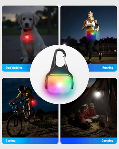 Dog Collar Light 2 Pack, Dog Lights for Night Walking 4 Modes, Waterproof Dogs Light Clip on Rechargeable, LED Dogs Walking Lights for Night Running, Camping, Climbing, Bike - color: RGB