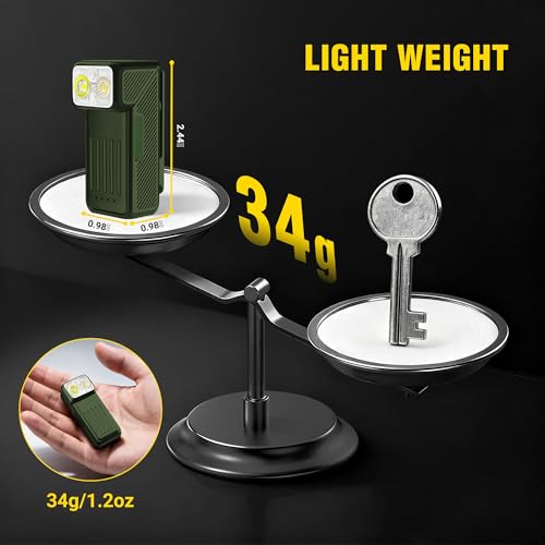 Clip-On Flashlight, Rechargeable Running Light with Rotating Head, 500LM - color: Olive