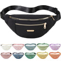 Fanny Packs Crossbody Bag for Women, Waist Pack Jogging Pouch Belt Bag for Outdoors Traveling Hiking - Black - color: Black