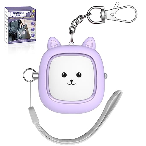 Safe Sound Personal Alarm, 130 dB Loud Siren Song Emergency Security Alarm Keychain with LED Light, Personal Sound Safety Siren for Women, Men, Children, Elderly(Purple) - color: Purple
