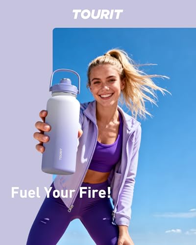 TOURIT 24 oz Insulated Stainless Steel Water Bottle, Blue Voilet - color: Blue Voilet, size: 32 Ounces