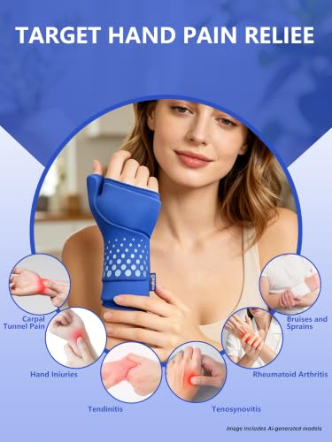 Wrist &Thumb Ice Pack Wrap-Thickened Gel for Long-Lasting Cold Compression - color: 1 Pack-blue, size: S/M
