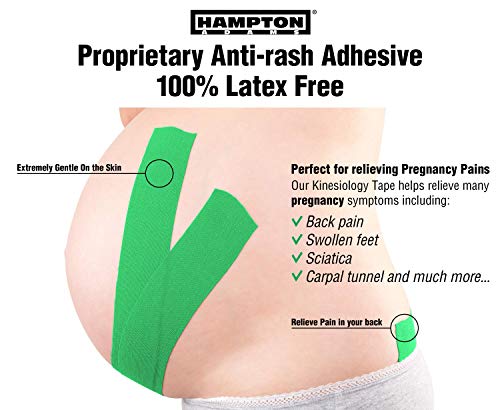 Hampton Adams | As Seen on Shark Tank | Elastic Kinesiology Tape (2-Pack) | Uncut Athletic Tape Supports & Protects Muscles Knees Shoulders & Plantar Fasciitis | Waterproof Hypoallergenic (Green) - color: Green, size: 2in x 16ft (2 Rolls)