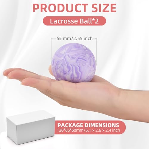 Massage Lacrosse Balls 2 Pack, Rubber Trigger Point Therapy Balls for Deep Tissue Myofascial Release, Plantar Fasciitis & Muscle Soreness Relief, Portable Pain Relief Tool (Purple and Blue) - color: Purple and Blue