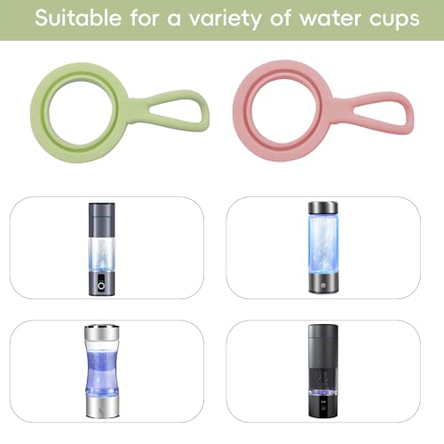 2 Pack Hydrogen Water Bottle Holder,Hydrogen Water Generator Cup Strap,Ion Water Bottle Covers,Soft Durable Silicone Cup Handle for Any 12，13,14,15oz Bottle Handheld for Running Bike, Gym Or Jogging