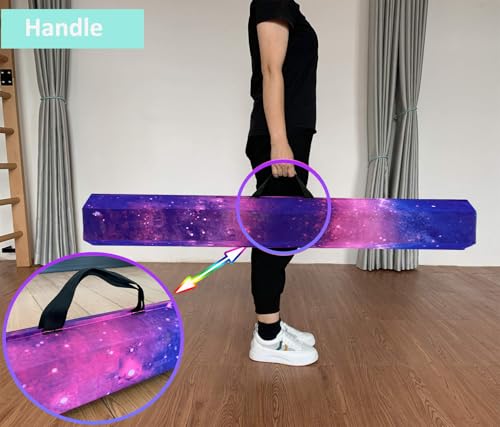 Marfula 6 FT / 8 FT / 9 FT Folding Gymnastics Beam Foam Balance Floor Beam - color: Magic Star, size: 6 Ft