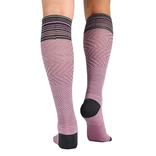 ja vie 76% Merino Wool Graduated Compression Socks for Women & Men (15-20mmHg) - color: Pink, size: Medium
