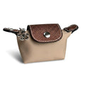 Wuflyover Coin Purse for Women, Mini Nylon Change Purse with Keychain, Small Zip Pouch for Coins, Cash, Cards (brown) - color: brown