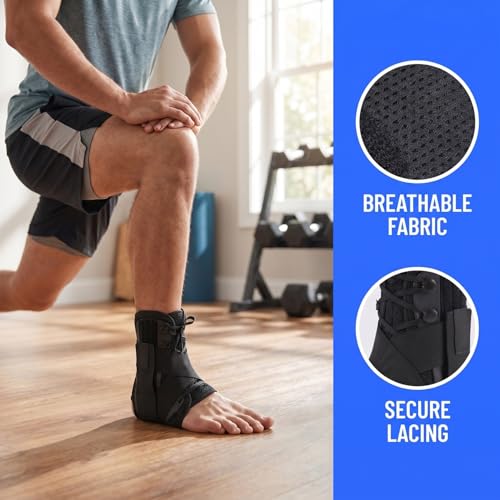 Ankle Brace for Sport Left Right Wear Ankle Support Sleeve for Sprain Protection Breathable foot Cover for Running Basketball Volleyball Tennis size L