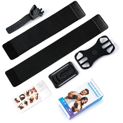 Cikyner 3 in 1 Running Armband, 360° Rotatable & Detachable Sports Armband - color: G4Black