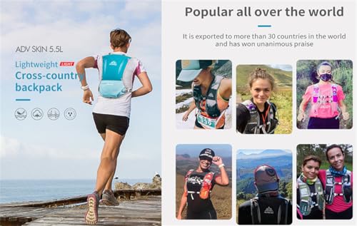 AONIJIE 5L Outdoor Sport Multifunctional Camping Backpack Cycling Running Climbing Hiking Hydration Vest Pack - color: Light Blue-only Vest