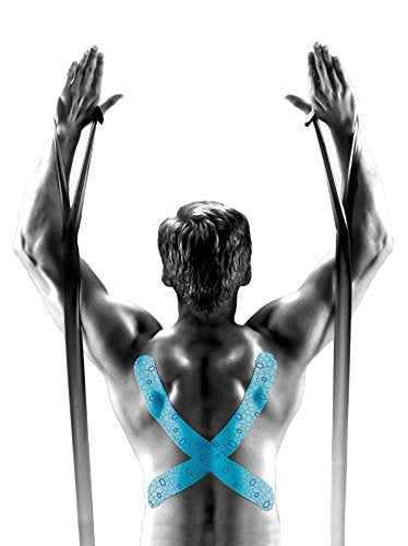 THERABAND Kinesiology Tape for Shoulder, Back & Knee, 2", Black/Grey - color: Black/Grey