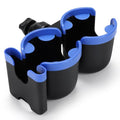 Accmor Stroller Cup Holder with Phone Holder, Bike Cup Holder, Walker Scooter Wheelchair Cup Holder Attachment, Universal Cup Holder for Uppababy Graco Strollers - color: Double Holder-Blue