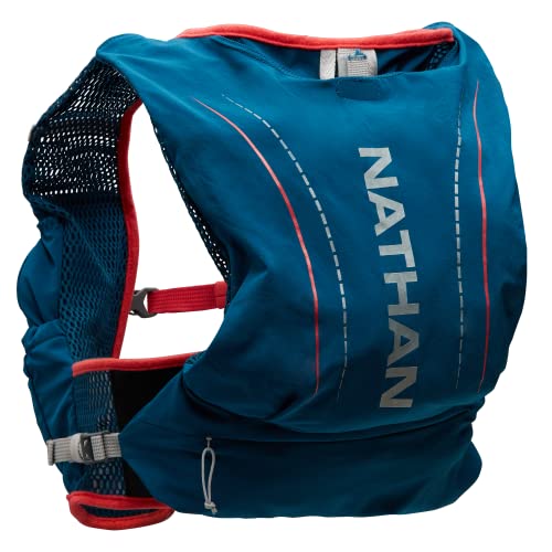 Nathan VaporAir Lite 4 Liter Vest & Hydration Pack with 2L Bladder, Front Water Bottle Pockets, Soft & Breathable Material for Comfort - color: Marine Blue/Hibiscus, style: Women's - L-XXL