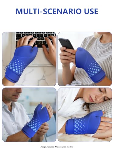 Wrist &Thumb Ice Pack Wrap-Thickened Gel for Long-Lasting Cold Compression - color: 1 Pack-blue, size: S/M