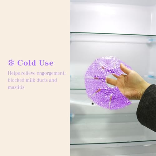 Hot/Cold Breast Gel Ice Packs Breastfeeding Cooling/Heat Pad Pain Relief - color: Purple