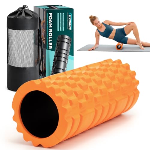 High-Density Foam Roller for Exercise and Recovery, 13 Inches - color: Orange