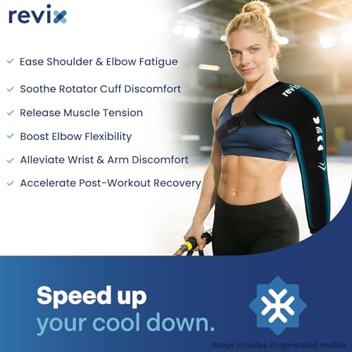 REVIX Arm & Shoulder Ice Pack Wrap for Pitchers, Gel Cold Pack, S - style: Standard