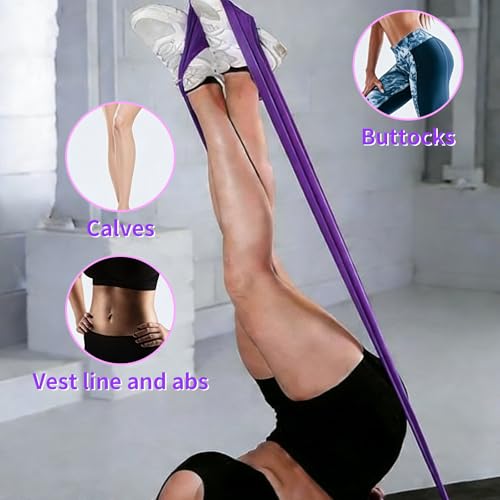 Resistance Bands Long Non-Latex Elastic Stretch Bands - color: Purple-10/15lb, size: 5ft/6.5ft