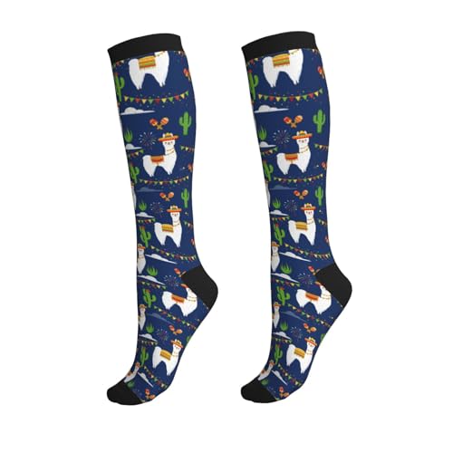 Compression Socks, Unisex 15-20 mmHg Knee High Support Socks - color: Alpaca