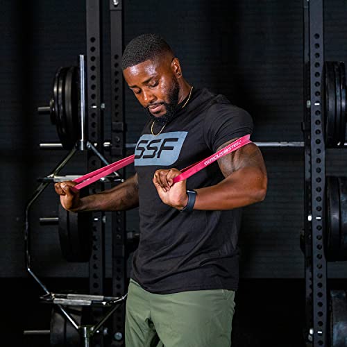 Serious Steel Fitness 32" Resistance Training Bands (Portable Exercise Band System Training Bands- Great for Individuals Under 5'10") - color: #2 Red (10-50 lbs.)