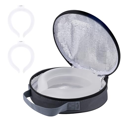 2PCS PCM Neck Cooling Tube with Insulated Bag, Reusable Ice Ring Neck Cooler Wrap, Wearable Cooling Neck Ring for Hot Summer Weather Outdoor Work, TPU Freezable Collar (White*2) - color: Double White