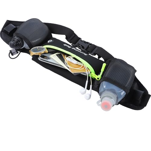 AXEN Running Hydration Belt - Adjustable Waist Pack for Marathon, Triathlon & Hiking | Reflective Safety Design & Phone Pocket