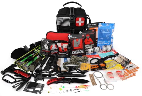 Survival First Aid Kit, 190 Pcs Survival Gear and Medical Supplies, Military IFAK EMT Molle Tactical Pouch for Outdoor, Camping, Hiking, Car, Vehicles and More