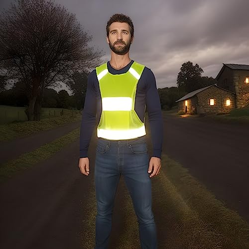 Reflective Running Safety Vest, Hi Vis Biking Walking Gear Men Women - color: 2 Pack Neon Yellow, size: Large