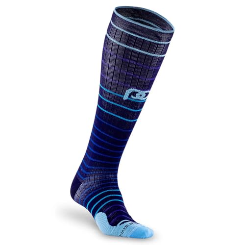 PRO Compression Marathon Socks - color: Navy Blue Lines, size: Large-X-Large