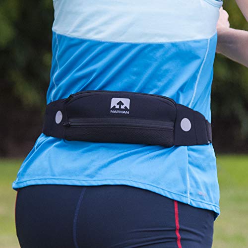 Nathan 5K Runner's Waist Pack, Nathan Running Belt Essentials for Women and Men | Smartphone Storage | Adjustable | Reflective - color: Very Berry