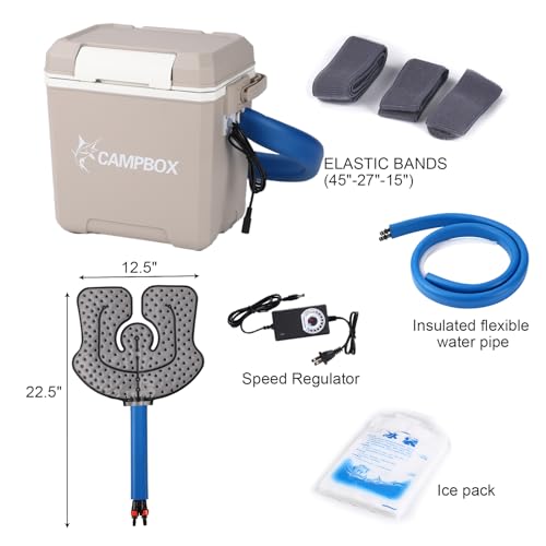 Cold Therapy Machine with Speed Control Ice Machine for Knee After Surgery, Knee Replacement Recovery System, Cryotherapy Pain Relief with Universal Compression Pad for Shoulder, Hip and Ankle (Beige) - color: Beige