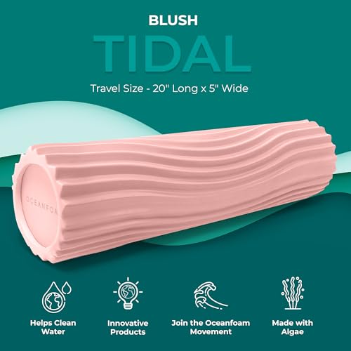 Oceanfoam Tidal Roller - Muscle Massage Foam Roller for Exercise (Blush) - color: Blush